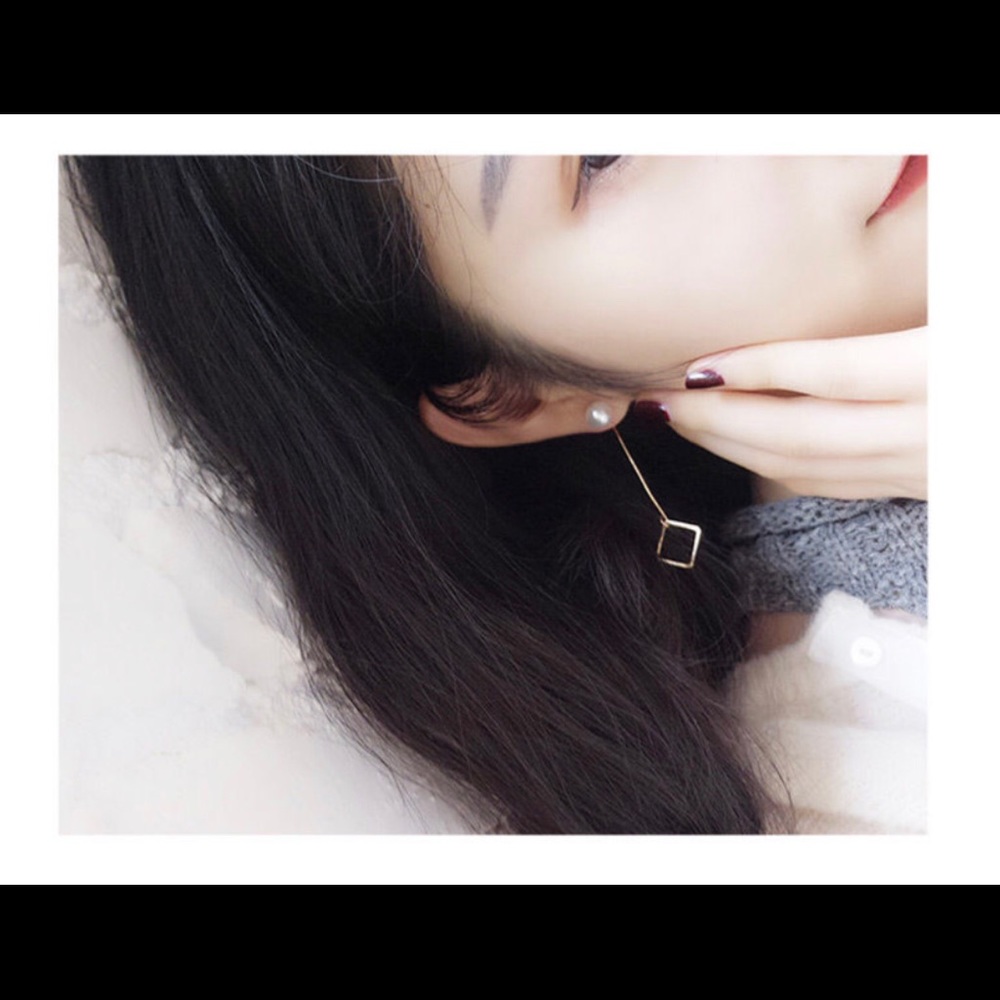 🔴 Geometric Drop Earring - Picture 4 of 8